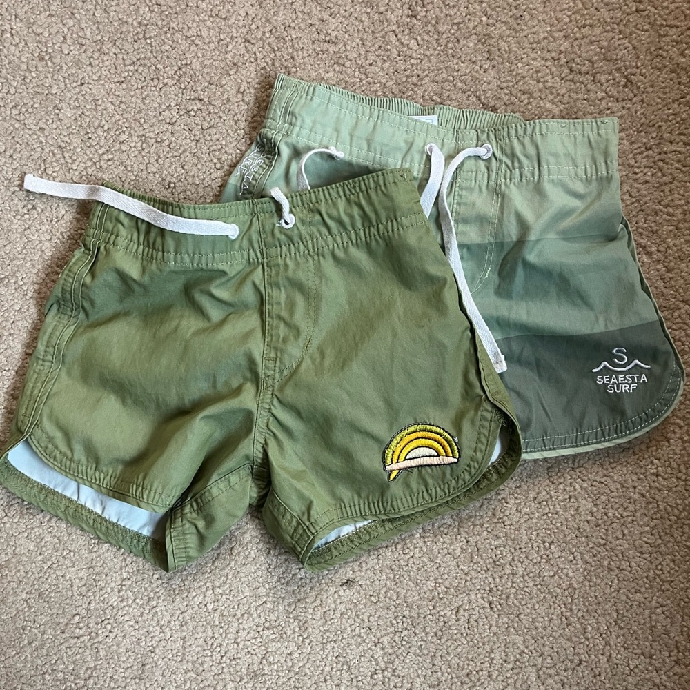Seaesta Surf Green Swim Shorts Set, 4T